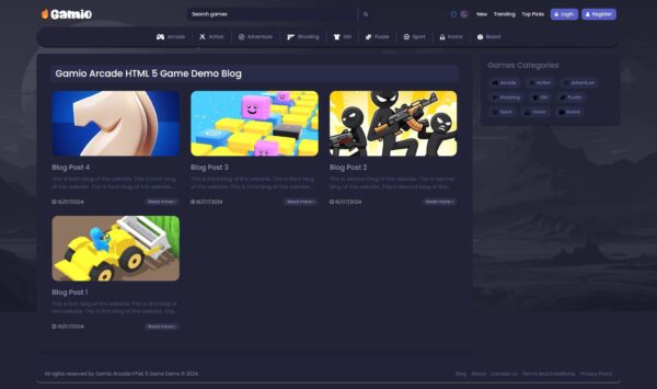 Gamio: Online Gaming Website Script (AdSense Ready) - Image 3