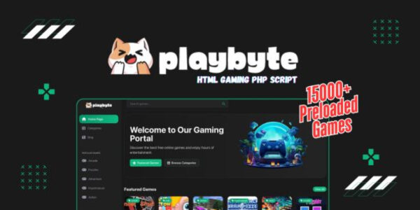 PlayByte Script (Modern Online Gaming Website)