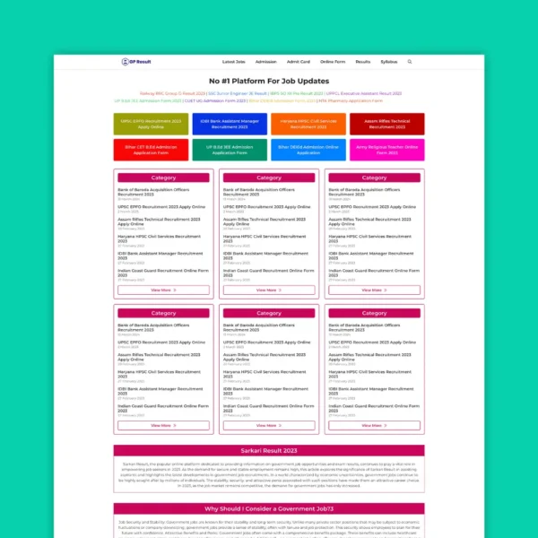 Sarkari Result & Job Design Theme for Generate Press